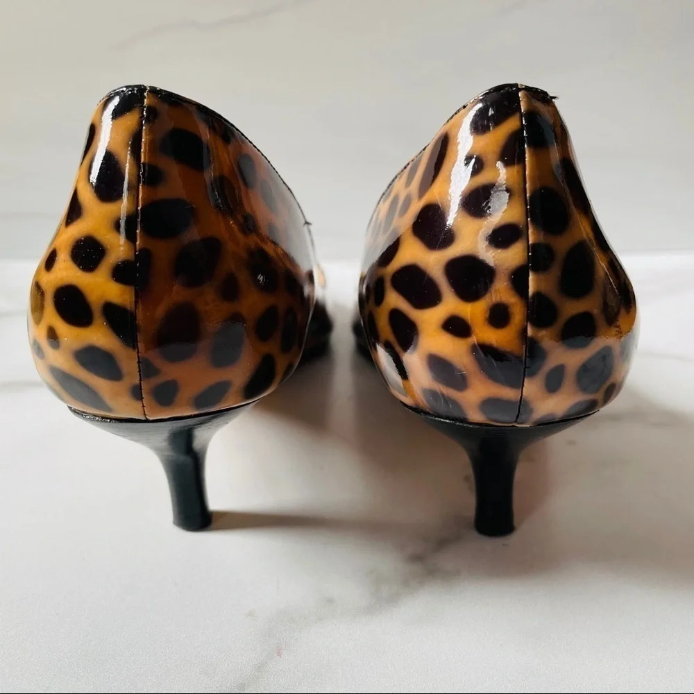 Via Spiga Animal Print Kitten Heels- 8
